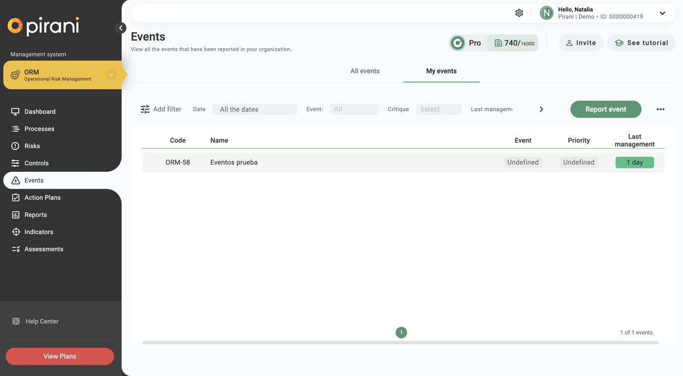 How does the events module work?