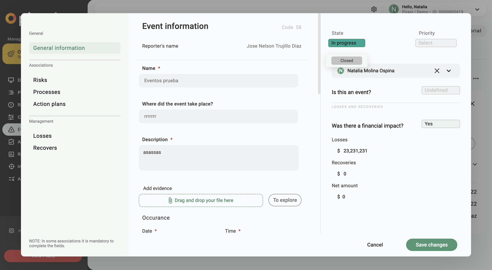 How does the events module work?