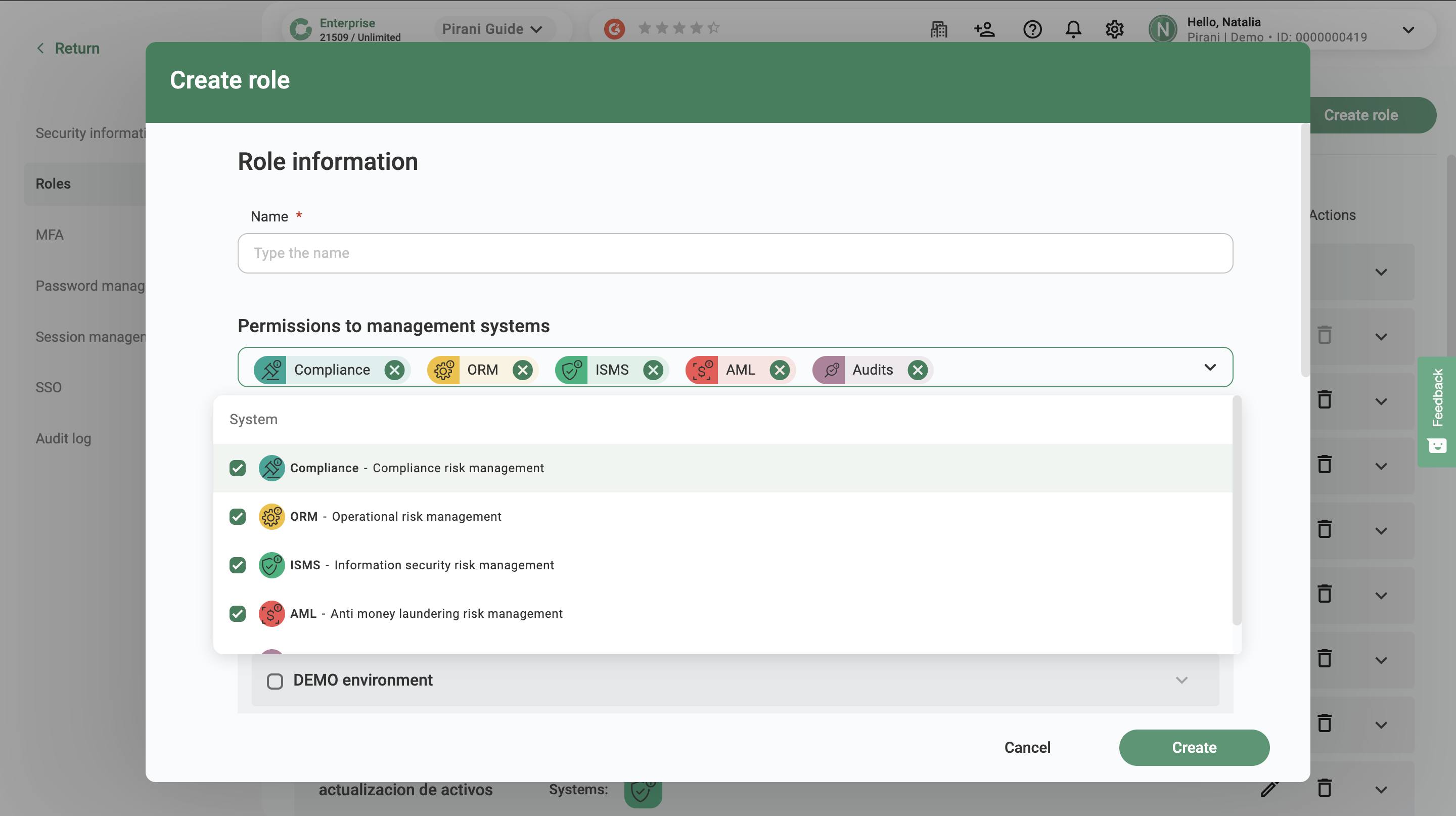 How does the roles section work?