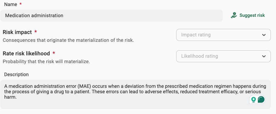 How does the inherent and residual risk calculation work in Pirani?